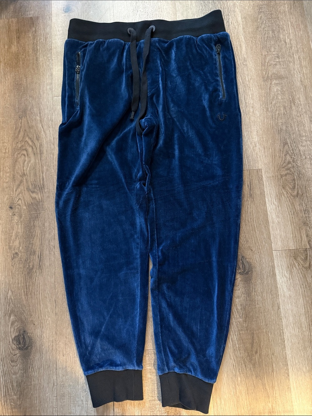 True Religion Velour Jogger Pants Dark Blue size Medium